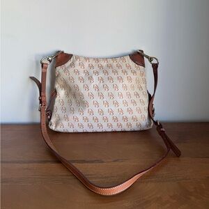 Dooney & Burke Vintage Cross Body Bag Canvas and Leather shoulder purse